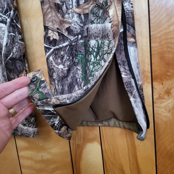 REALTREE SCENT FACTOR Mens Lined Camo Hunting Pants XL Stretch & Multi Pocket C3 - Picture 4 of 9